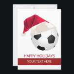 Christmas Soccer Ball Santa Hat Greeting Cards<br><div class="desc">tennis ball santa hat ,  tennis christmas cards</div>