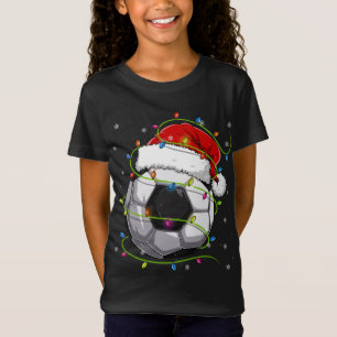 Christmas Soccer Ball Santa Hat Matching Family Pa T-Shirt