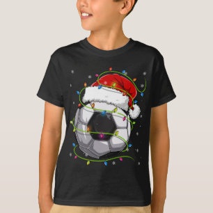 Christmas Soccer Ball Santa Hat Matching Family Pa T-Shirt