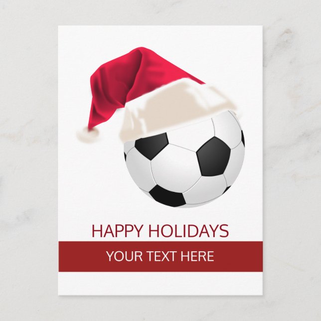 Christmas Soccer Ball Santa Hat postCards (Front)
