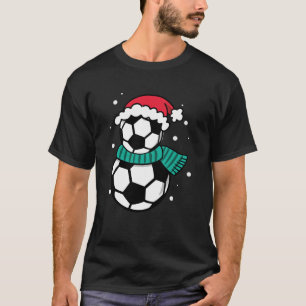 Christmas Soccer Ball Santa Hat T-Shirt