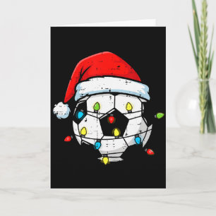 Christmas Soccer Ball Santa Xmas Football Sport Me Card