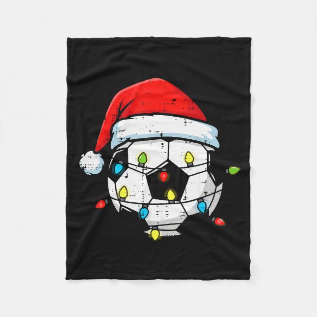 Christmas Soccer Ball Santa Xmas Football Srt Men  Fleece Blanket (Front)