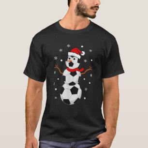 Christmas Soccer Ball Snowman Kids Christmas Socce T-Shirt