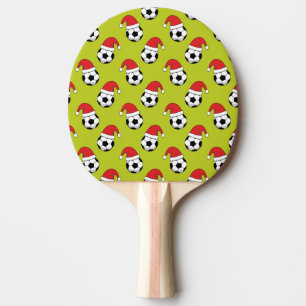 Christmas Soccer Ball With Santa Claus Hat Pattern Ping Pong Paddle