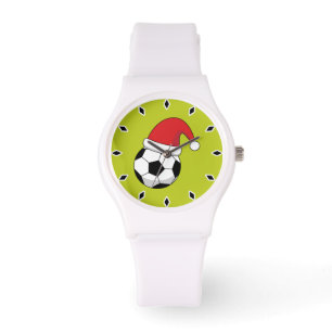 Christmas Soccer Ball With Santa Claus Hat Watch