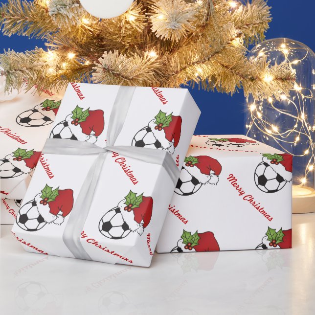 Christmas Soccer Ball Wrapping Paper (Holidays)