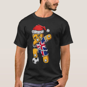 Christmas Soccer Boy Dabbing Gingerbread England F T-Shirt