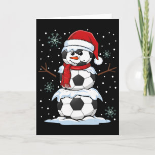 Christmas Soccer Byll Funny Snowman Xmas Pajamas M Card