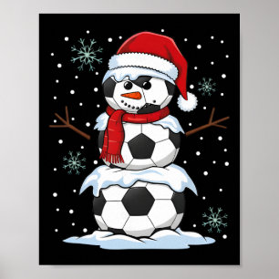 Christmas Soccer Byll Funny Snowman Xmas Pajamas M Poster