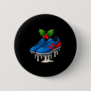 Christmas Soccer Cleats Ice Cream Drip Xmas  6 Cm Round Badge