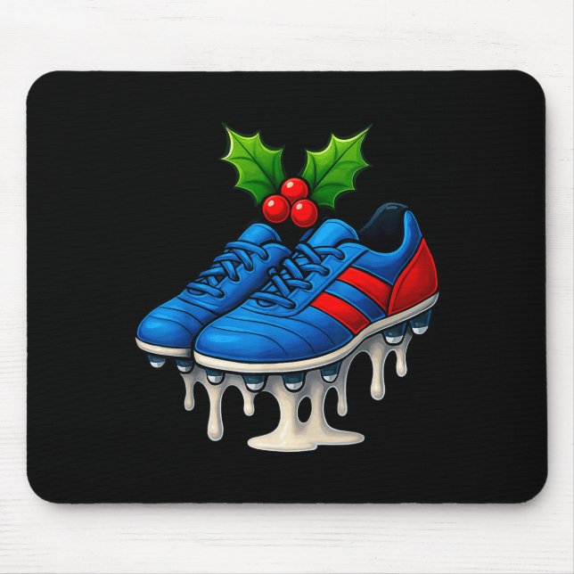 Christmas Soccer Cleats Ice Cream Drip Xmas  Mouse Mat (Front)