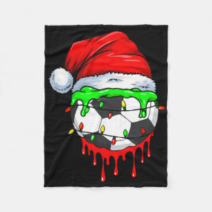 Christmas Soccer Drip For Boys Ice Cream Drip  Fleece Blanket