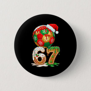 Christmas Soccer Drip Number 67 Boys Soccer 67  6 Cm Round Badge