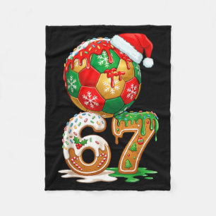 Christmas Soccer Drip Number 67 Boys Soccer 67 Fleece Blanket