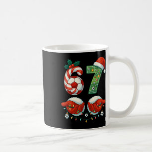 Christmas Soccer Drip Number 67 Boys Soccer Player Coffee Mug