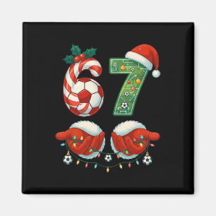 Christmas Soccer Drip Number 67 Boys Soccer Player Magnet