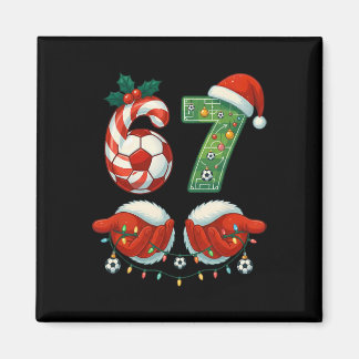 Christmas Soccer Drip Number 67 Boys Soccer Player Magnet