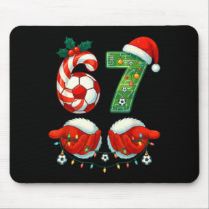 Christmas Soccer Drip Number 67 Boys Soccer Player Mouse Mat