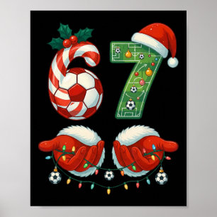 Christmas Soccer Drip Number 67 Boys Soccer Player Poster