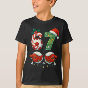 Christmas Soccer Drip Number 67 Boys Soccer Player T-Shirt