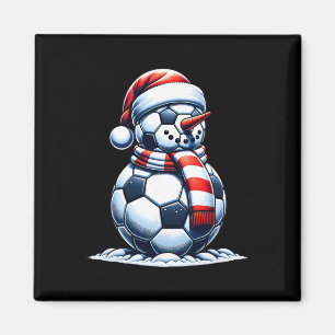 Christmas Soccer Fan Funny Snowman Santa Magnet