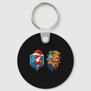 Christmas Soccer Footll Drip Us Flag Ice Cream Dri Key Ring