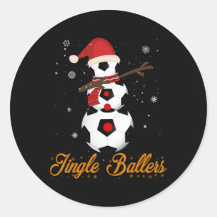 Christmas Soccer Footll Jingle Llers Gift Classic Round Sticker