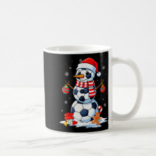 Christmas Soccer Funny Snowman Men Boys Kids Coffee Mug