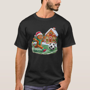 Christmas Soccer Gingerbread House Funny Xmas  T-Shirt