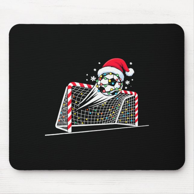 Christmas Soccer Goal Ball Lights Santa Xmas Kids  Mouse Mat (Front)