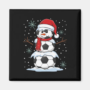 Christmas Soccer Ll Funny Snowman Xmas Pyjamas Men Magnet