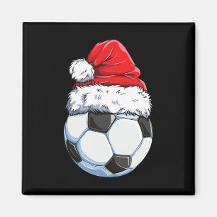 Christmas Soccer Ll Santa Hat Funny Sports Xmas Bo Magnet