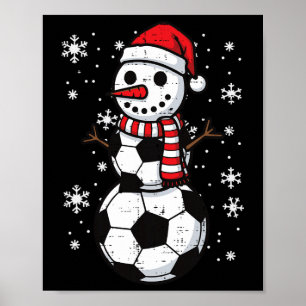 Christmas Soccer Ll Snowman Xmas Footll Boys Kds M Poster