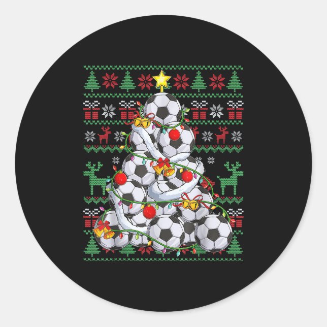 Christmas Soccer Player Srt Lover Santa Hat Xmas P Classic Round Sticker (Front)