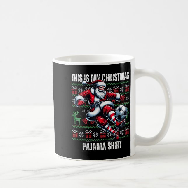 Christmas Soccer Player Srt Lover Santa Hat Xmas P Coffee Mug (Right)