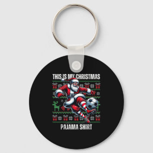 Christmas Soccer Player Srt Lover Santa Hat Xmas P Key Ring