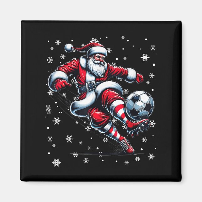 Christmas Soccer Player Srt Lover Santa Hat Xmas P Magnet (Front)