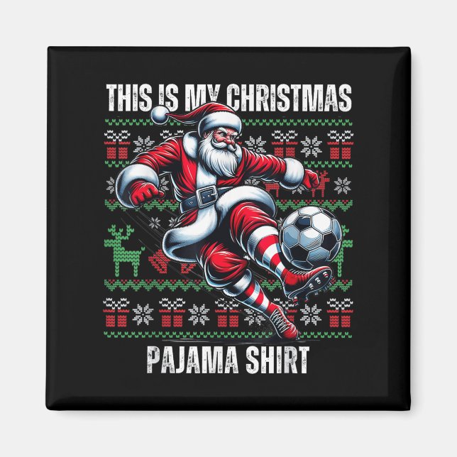 Christmas Soccer Player Srt Lover Santa Hat Xmas P Magnet (Front)
