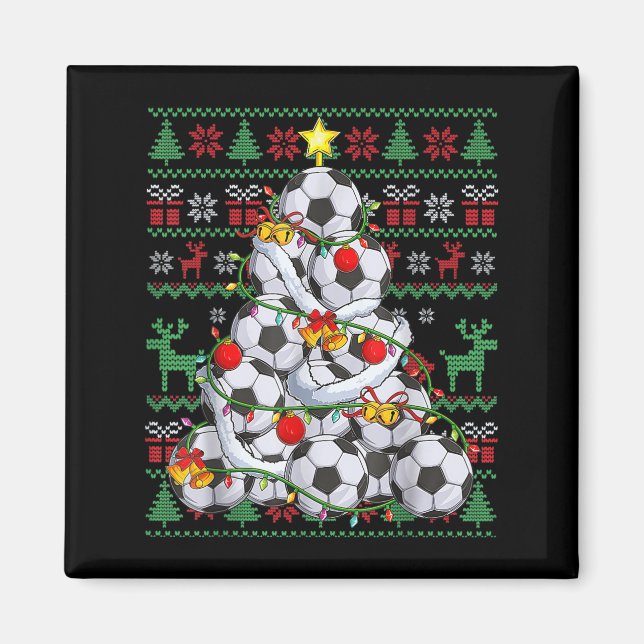 Christmas Soccer Player Srt Lover Santa Hat Xmas P Magnet (Front)
