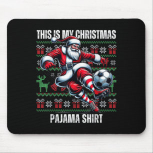 Christmas Soccer Player Srt Lover Santa Hat Xmas P Mouse Mat