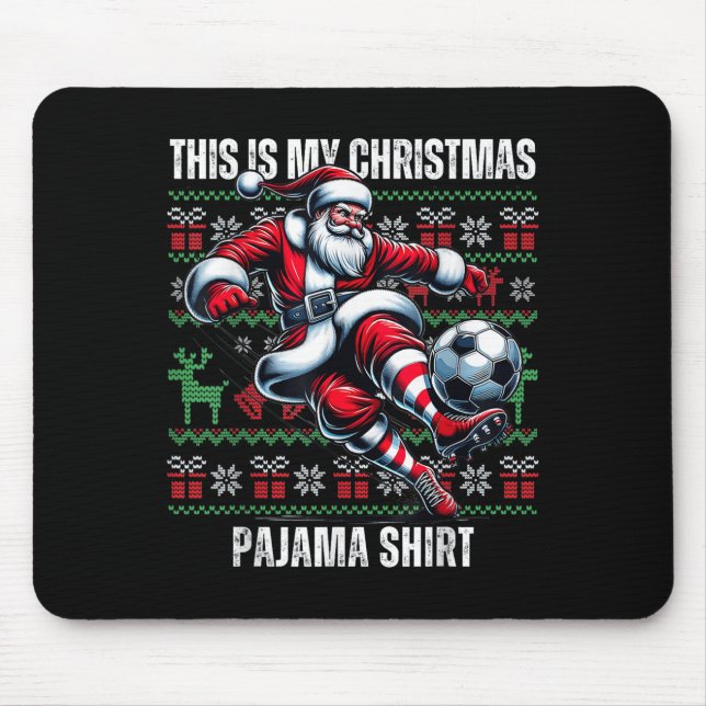 Christmas Soccer Player Srt Lover Santa Hat Xmas P Mouse Mat (Front)