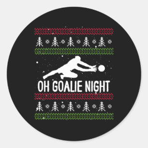 Christmas Soccer Player Xmas Day Goalkeeper Santa Classic Round Sticker