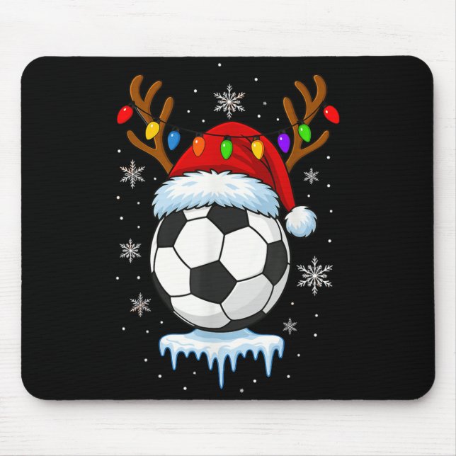 Christmas Soccer Reindeer  Mouse Mat (Front)