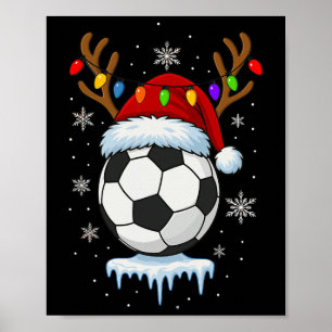 Christmas Soccer Reindeer  Poster