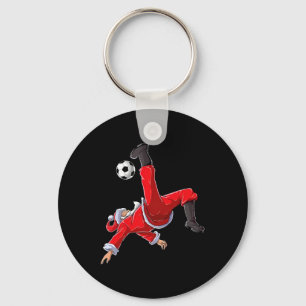 Christmas Soccer Santa Funny Bicycle Kick Key Ring