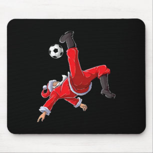 Christmas Soccer Santa Funny Bicycle Kick Mouse Mat