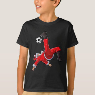 Christmas Soccer Santa Funny Bicycle Kick T-Shirt