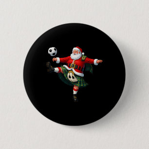 Christmas Soccer Santa Funny Footbyll Festive Merr 6 Cm Round Badge