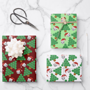 Christmas Soccer Santa Hats Wrapping Paper Sheets